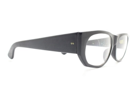 60s Vintage Thick Square Eye Glasses. Wide Black Gloss 60s Vintage Thick Square Eye Glasses. Wide Black Gloss