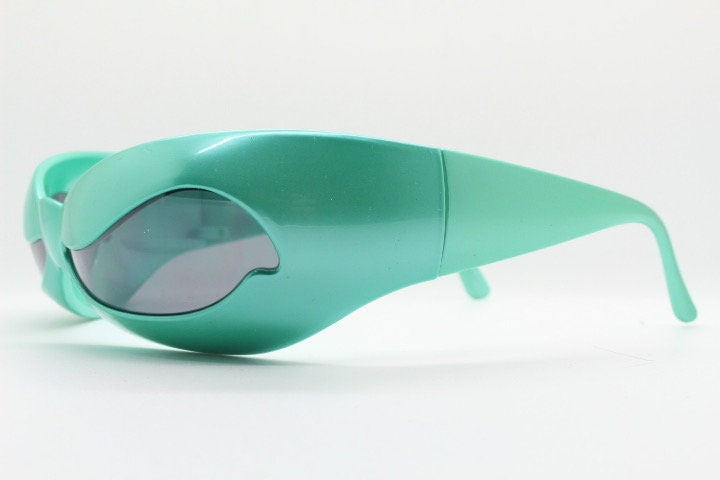 Linda Farrow Projects Jeremy Scott Collaboration Sunglasses. Green