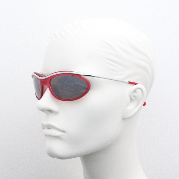 Buy Y2K Vintage Red Sunglasses. Suspended Wraparound Transparent Red Frame  on Chrome Brow Bar. BNWT. 2000s NOS Online in India - Etsy