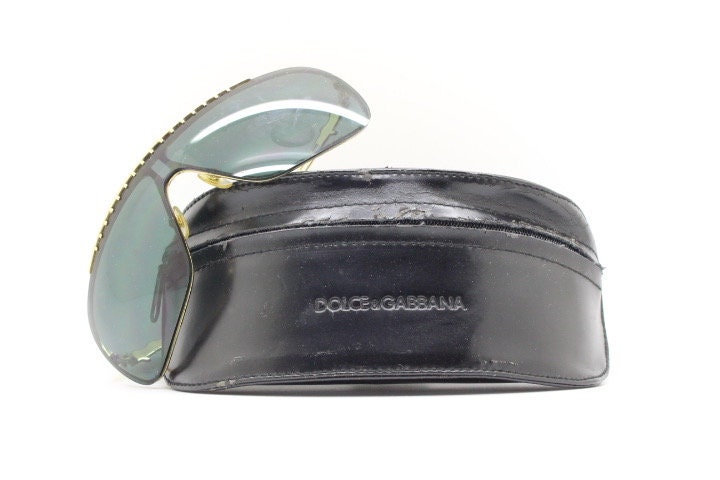 Dolce and Gabbana Vintage Visor Shield Sunglasses. Gold  display picture 1