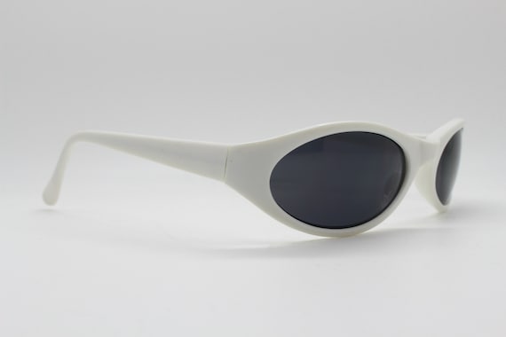 90s Vintage Wraparound Sunglasses. Pure White Sports Shield Design With Contrasting Black Lenses. Unworn NOS. Rave Etsy Australia