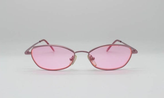 Gafas de sol vintage de los años 90. Lentes rosas impactantes Etsy España