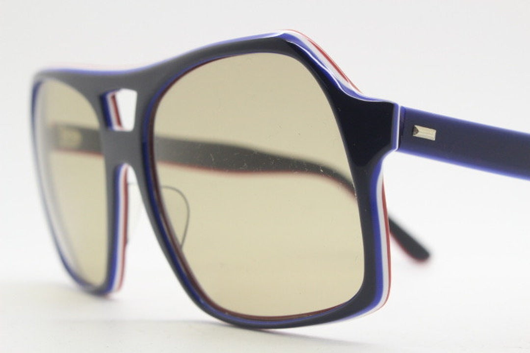 YAMEIZE Retro 70s Doppio Ponte Rettangolo - Occhiali da Sole per Donna Uomo Double Bridge Classico Pilot Occhiali Quadrati Vintage da Guida per Outdoor
