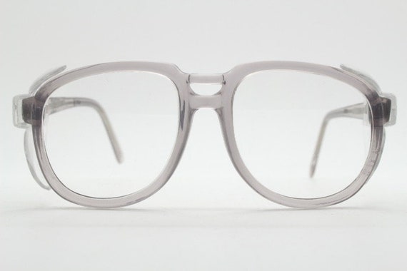 70s vintage dynamic square aviator glasses. Trans… - image 3