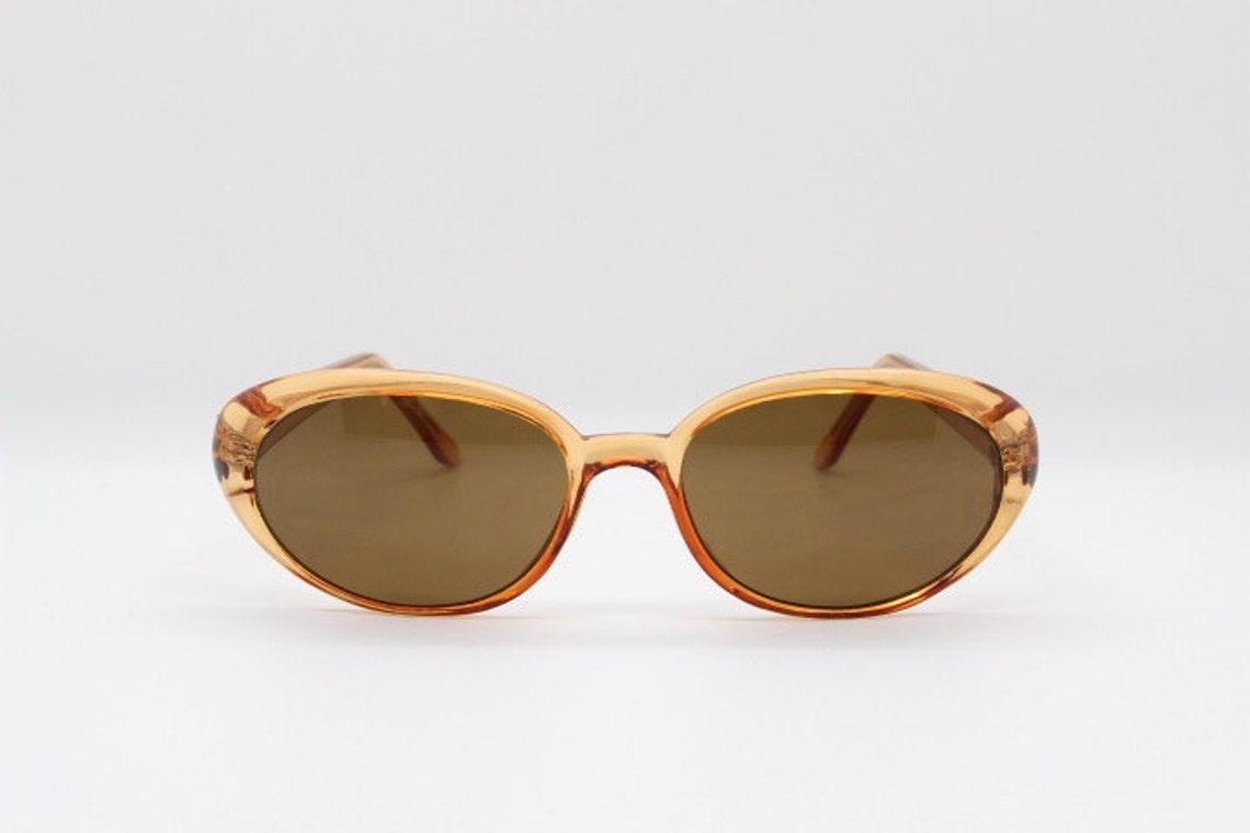 90s Vintage Oval Cat Eye Sunglasses. Transparent Amber 50s Etsy UK