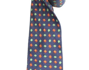 ポールスミスの青いストライプと花柄のシルクネクタイ - Etsy 日本