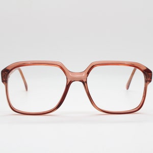 60s vintage square glasses by Romco. Transparent brown optical frames. Prescription eyeglasses. RX Spectacles