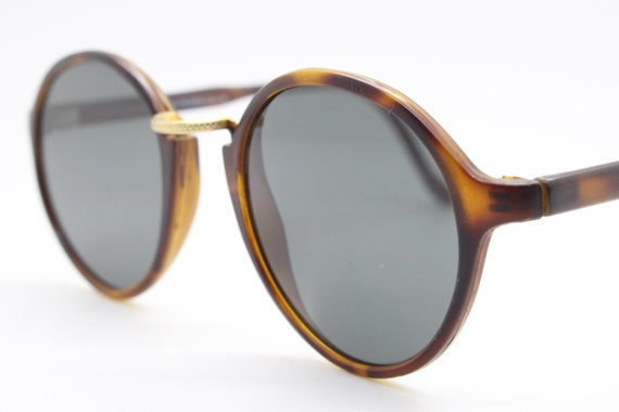 90s vintage round sunglasses made in Italy. Dark … - image 3