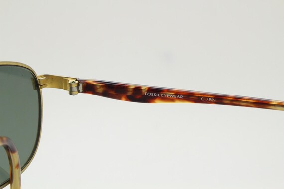 Fossil 90s vintage rectangular sunglasses. Gold s… - image 8