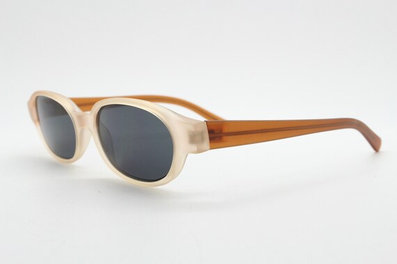 90s vintage 2 tone sunglasses. Frosted amber cat … - image 6