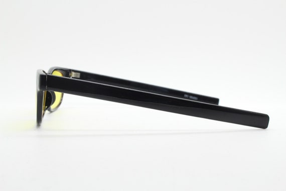 80s vintage rectangular sunglasses. Black wide lo… - image 5