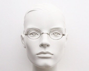 Viktorianische Vintage antike ovale Brille. 1800s Drahtgestell in Metalloptik mit gedrehten Armen. Korrekte Brille. RX Brille