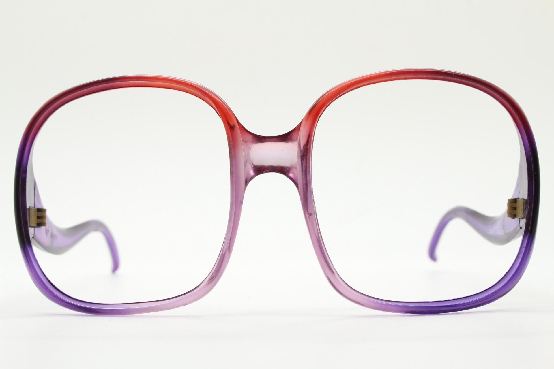 70s Vintage Oversized Upside Down Eye Glasses. Elegant Upswept Arms on ...