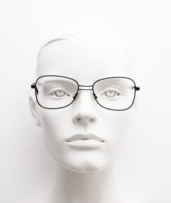 80s Vintage abstract rectangular eye glasses by H… - image 7