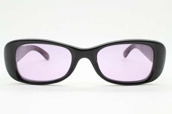Y2K vintage curved rectangular sunglasses. Black … - image 3