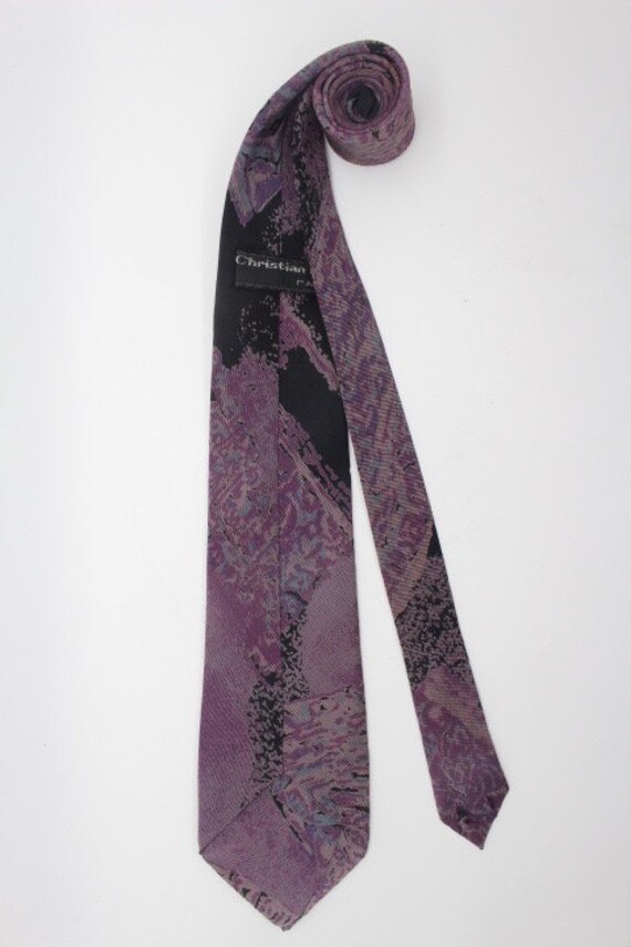 Christian Dior 80s Vintage All Silk Necktie. Abstract  display picture 2