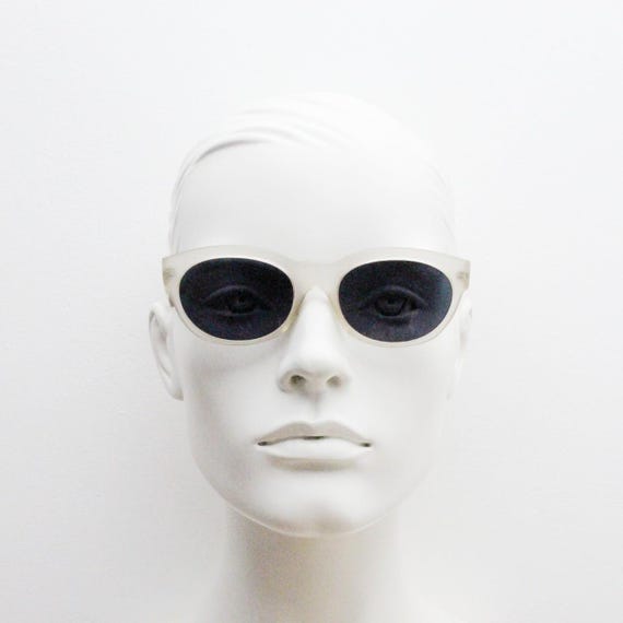 Occhiali Da Sole Cat Eye Sottili Anni '90, Montatura Stretta, Lenti Antiriflesso, Protezione UV400 | Colore Bianco Moda