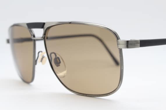 90s vintage small square aviator sunglasses. Matt… - image 3