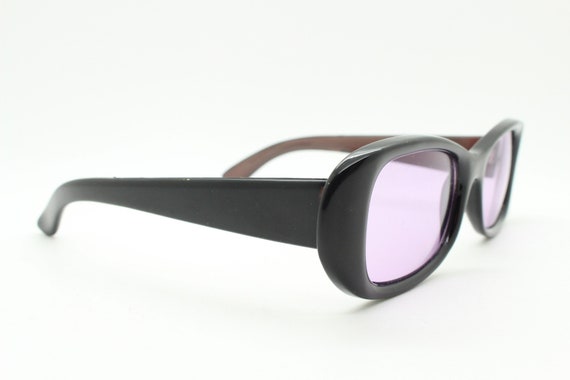 Y2K vintage curved rectangular sunglasses. Black … - image 6