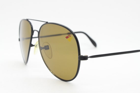 Vintage 70s aviator sunglasses. Black metal frame… - image 5
