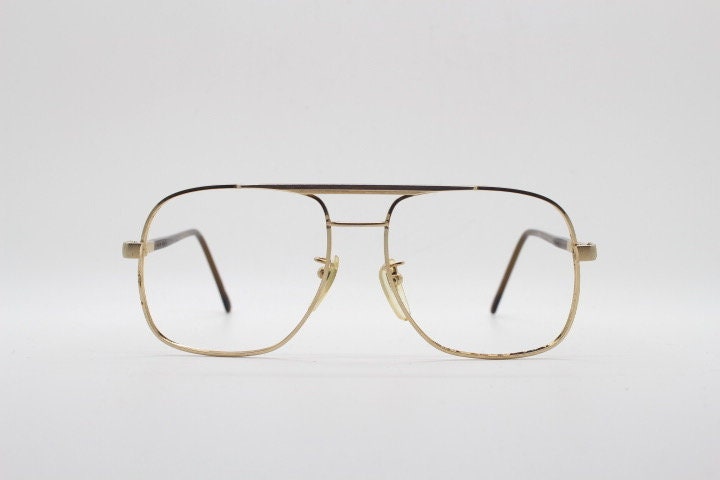 American Optical 70s Vintage Square Aviator Eyeglasses. Gold American Optical 70s Vintage Square Aviator Eyeglasses. Gold