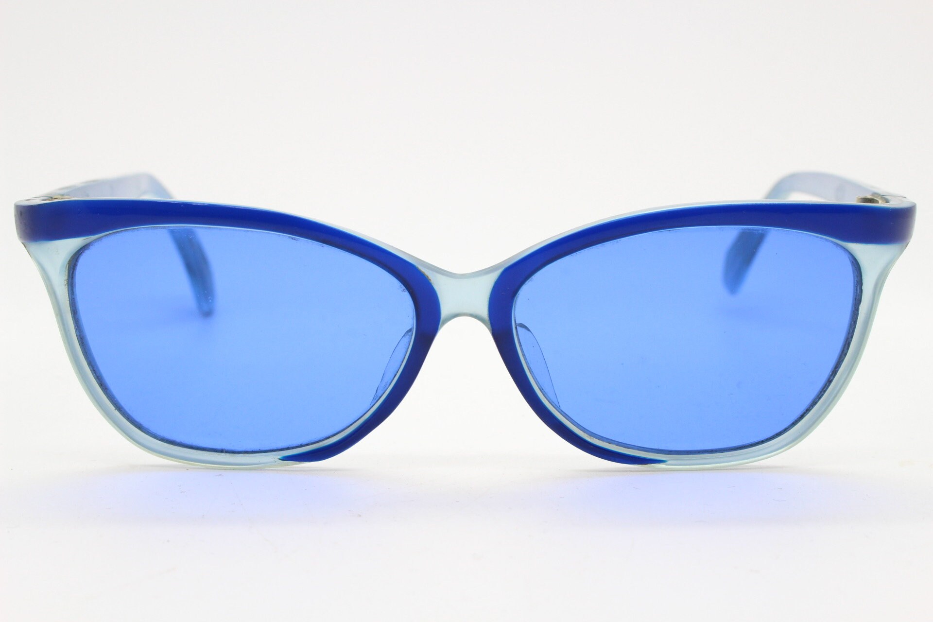 40s vintage cat eye sunglasses. Womens blue lucite curved edge Etsy