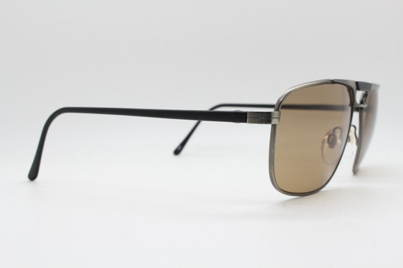 90s vintage small square aviator sunglasses. Matt… - image 5