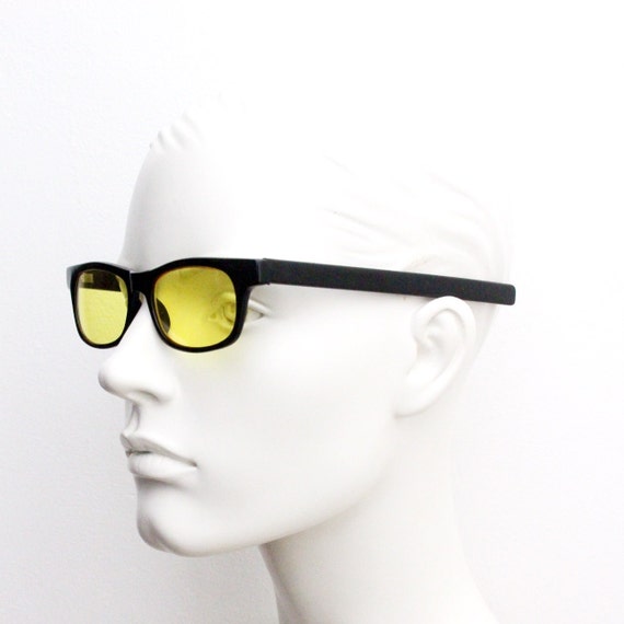 80s vintage rectangular sunglasses. Black wide lo… - image 8