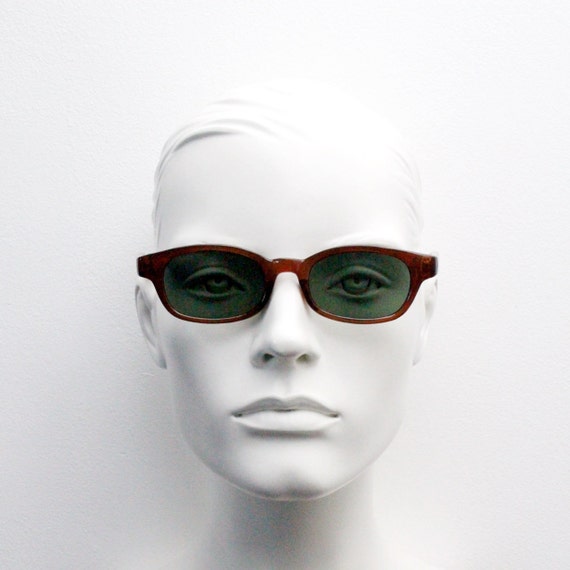 90s Cateye Sunglasses. Brown 60s Design Transparent Low Profile