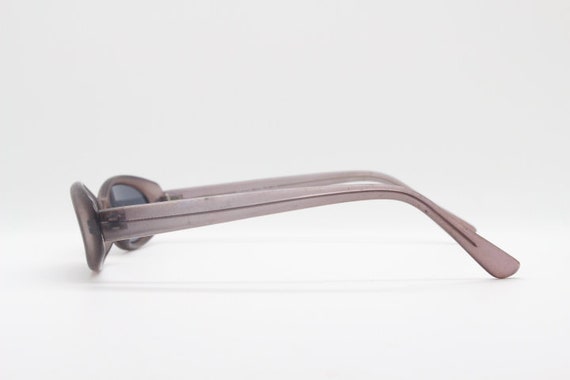 90s vintage oval cat eye sunglasses. Slim dark br… - image 6
