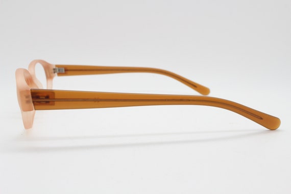 90s vintage 2 tone glasses. Frosted peach cat eye… - image 7