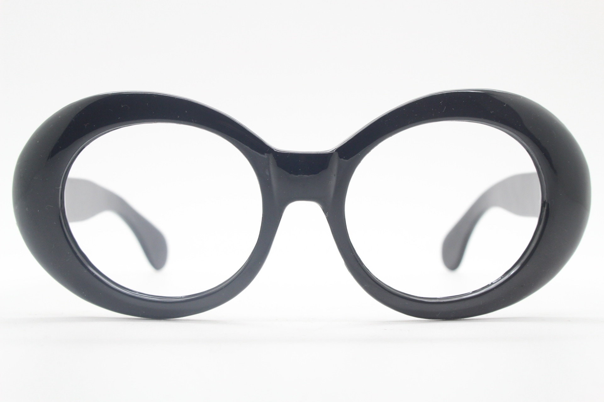 90s Vintage Big Round Glasses. 60s Mod Design Thickened Black ...