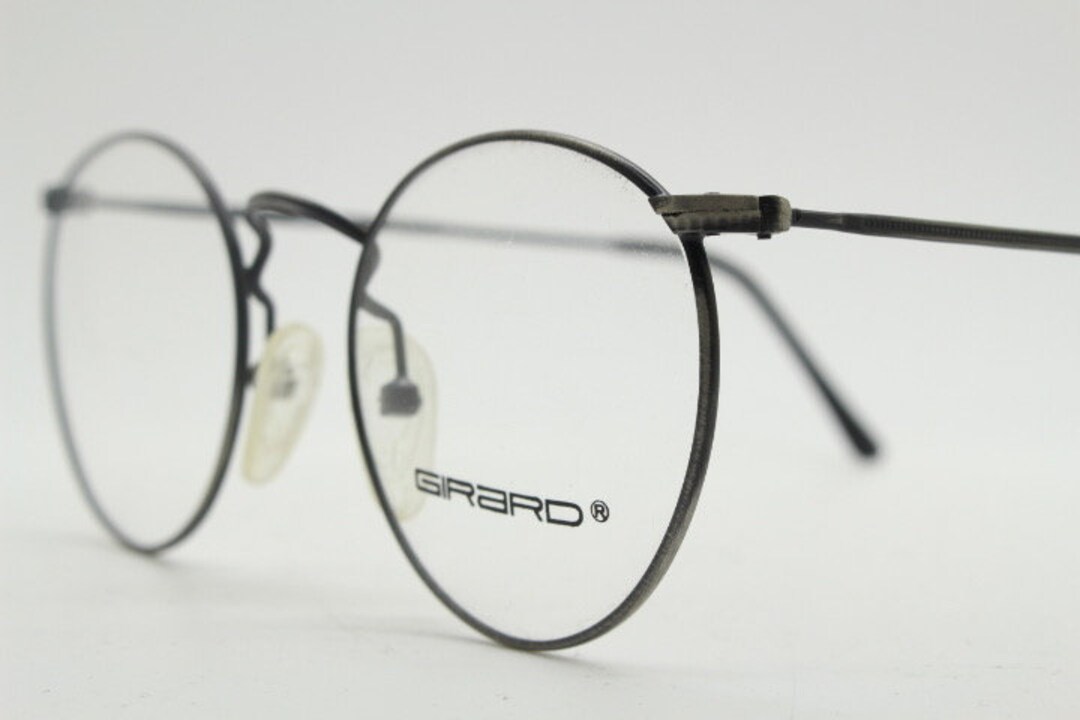 90s Vintage Round Metal Glasses by Girard Model 4434. Luxury