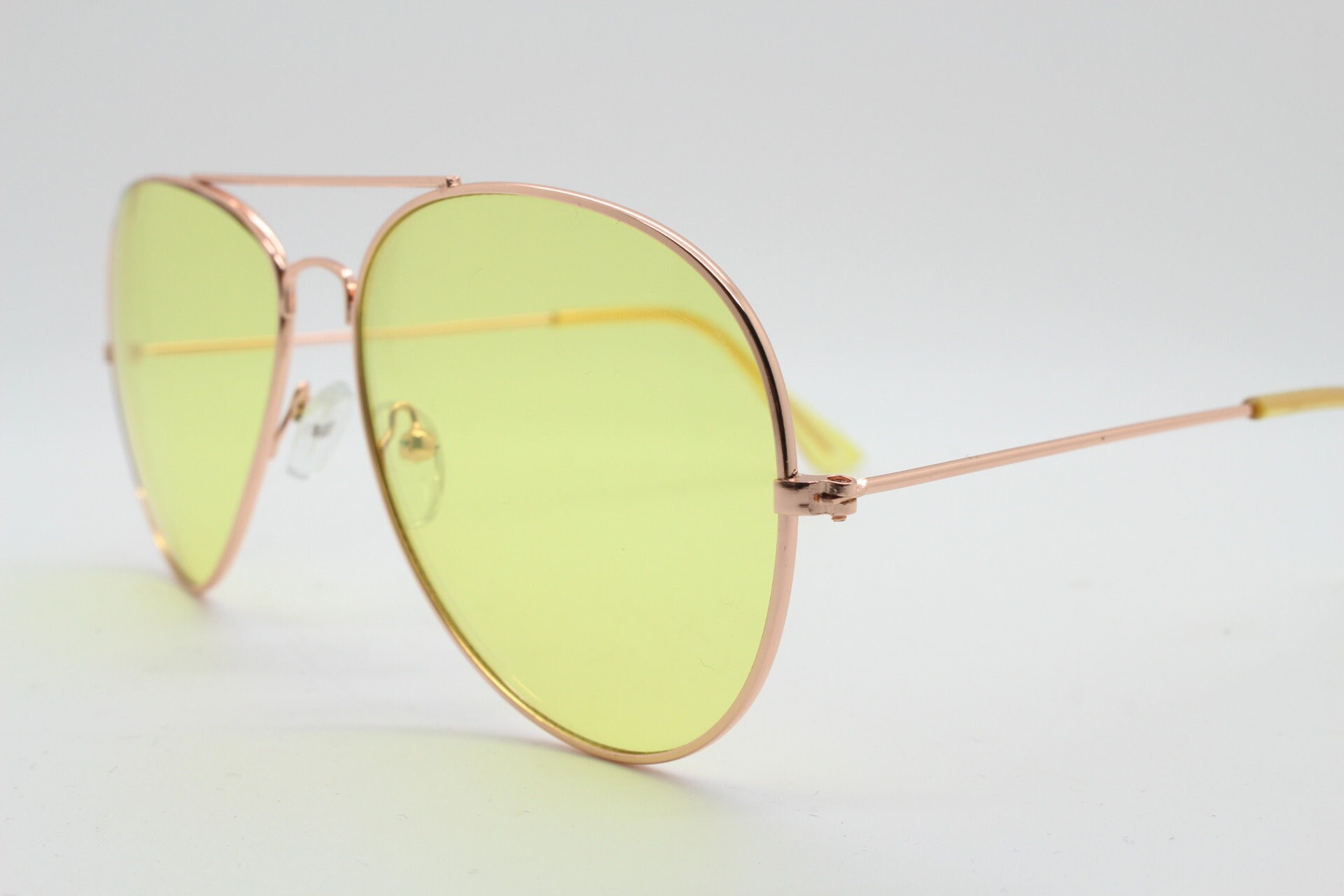  SUNNYPRO Lentes de sol de aviador para hombres y mujeres,  lentes de piloto, disfraz de los años 80, dorado transparente : Ropa,  Zapatos y Joyería