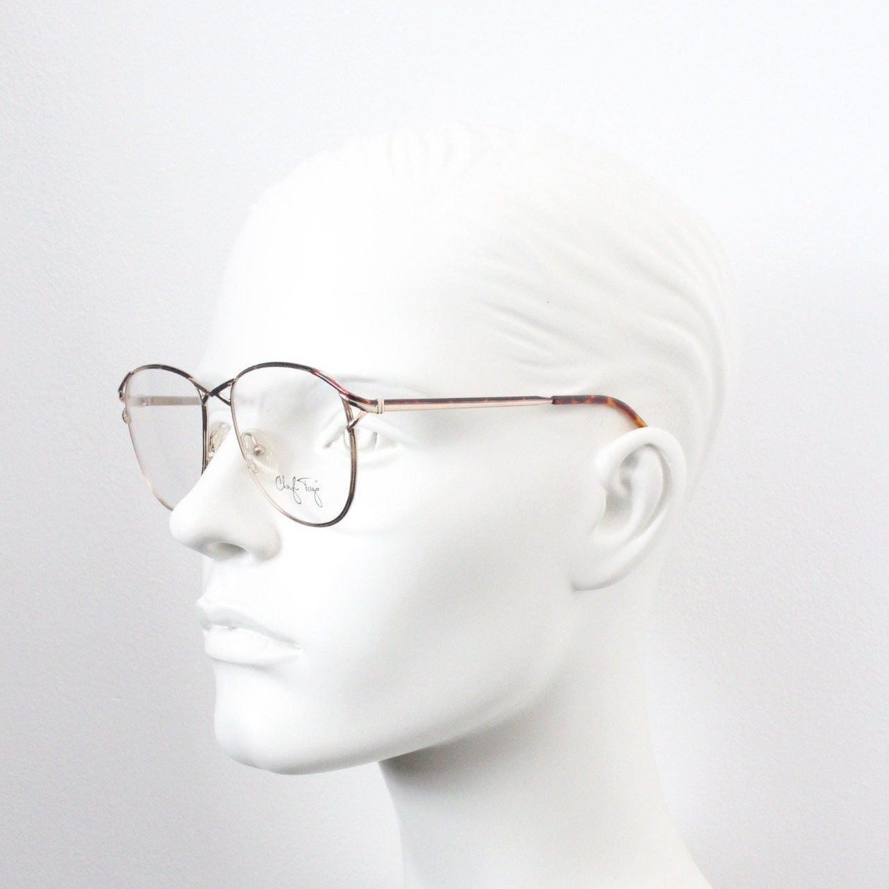 Cheryl Tiegs 80s vintage glasses model 69 made in Italy. Elegant slim gold eyegl Vintage 80s Cheryl Tiegs 69 Rose Women main image 3