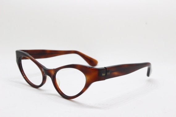 Vintage 50s curved cat eye glasses made in the U.… - image 5