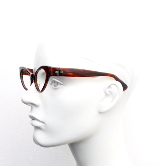 Vintage 50s curved cat eye glasses made in the U.… - image 2