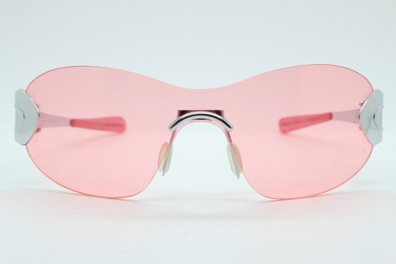 Y2K vintage visor sunglasses. Futuristic frameles… - image 3