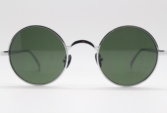 90's vintage round sunglasses. Bright chrome 20s … - image 3