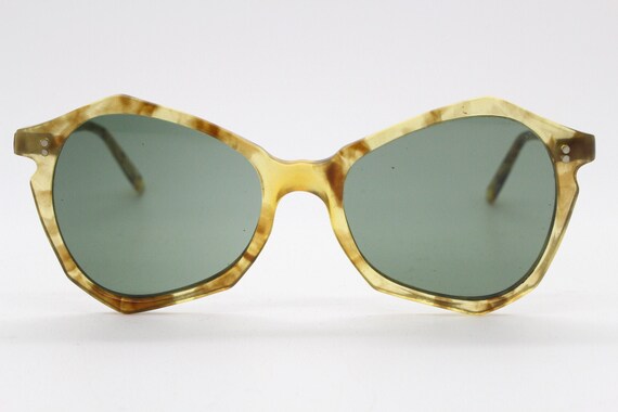 40s vintage abstract hexagon sunglasses. Ultra dy… - image 2