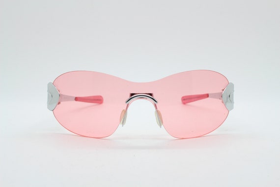 Y2K vintage visor sunglasses. Futuristic frameles… - image 2