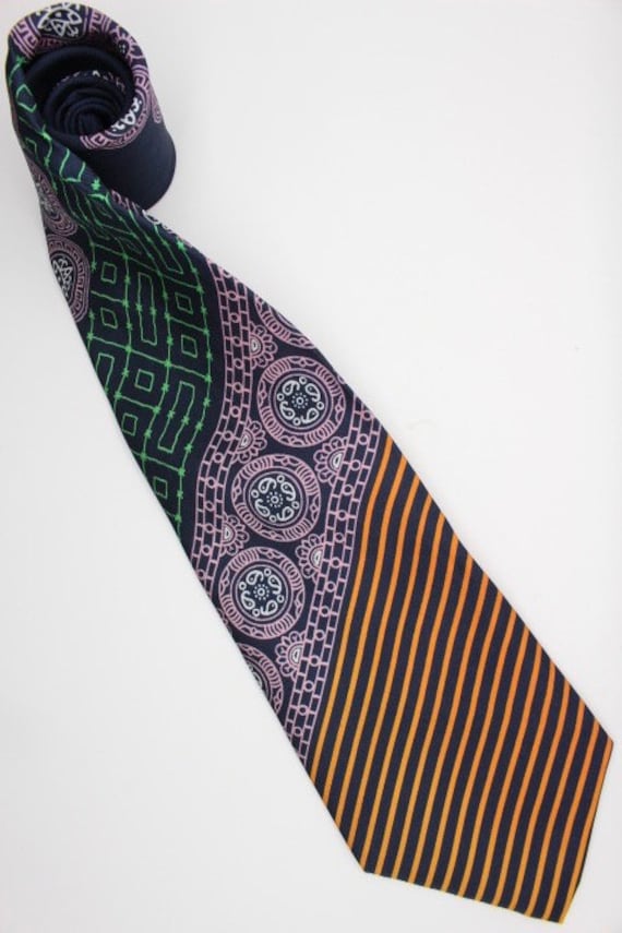 70s vintage all silk necktie made in Japan by Cro… - image 2