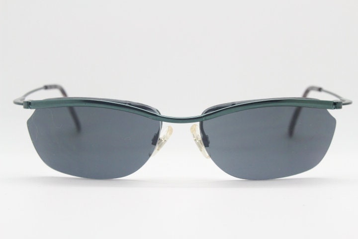 90s Vintage Half Frame Cat Eye Sunglasses. Blue Satin Metal - Etsy UK