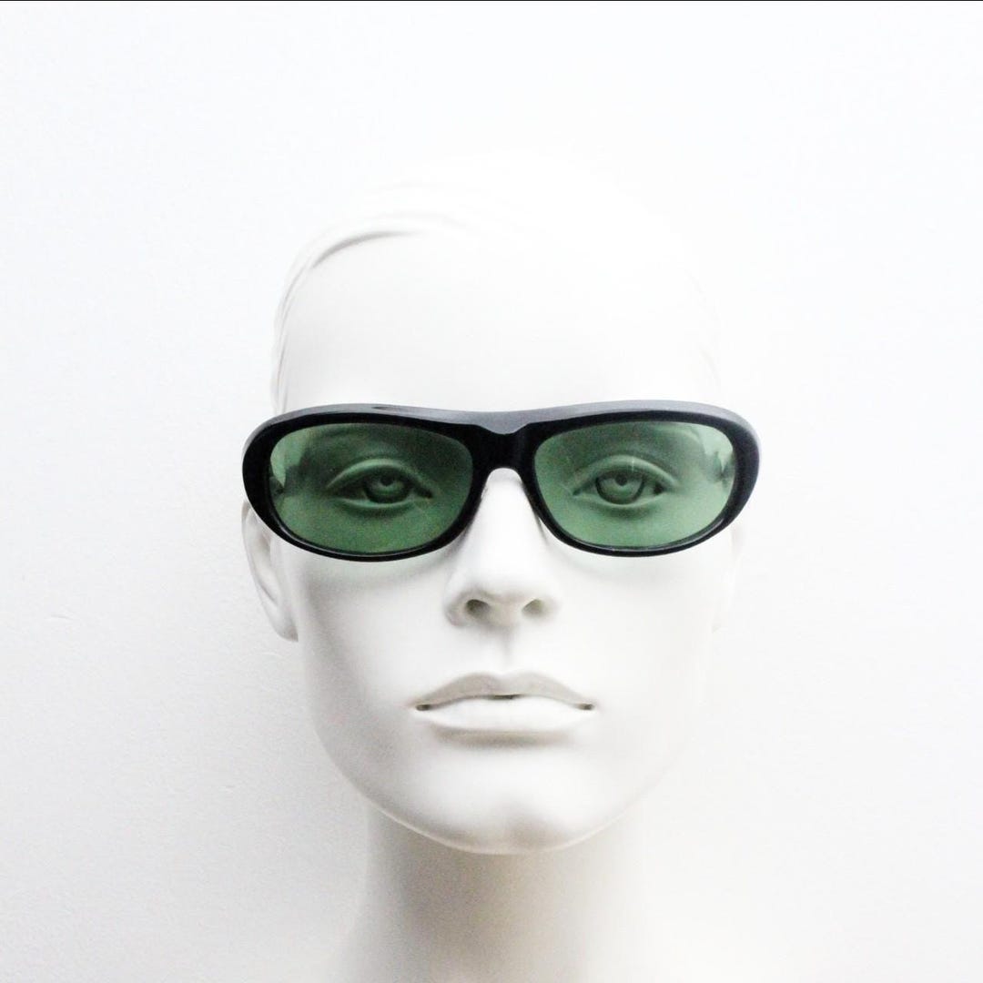 60s Lethal True Vintage Oval Sunglasses. Flat Top Black  display picture 3