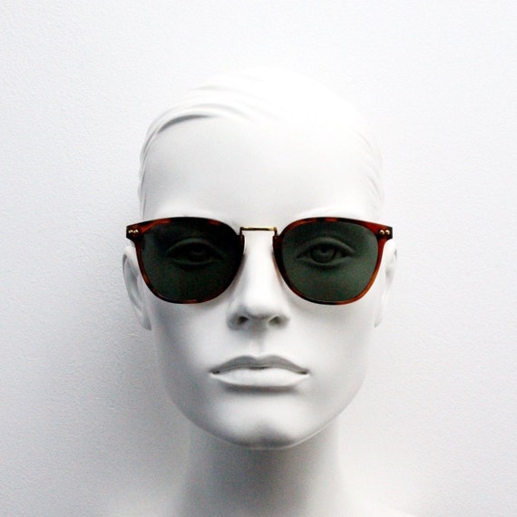 90s vintage sunglasses. Tortoise 50s, 40s style f… - image 2