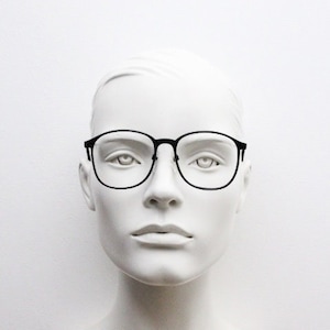80s vintage slightly oversized round glasses by RPL London. Plain black gloss optical frames. Prescription eyeglasses. RX Spectacles