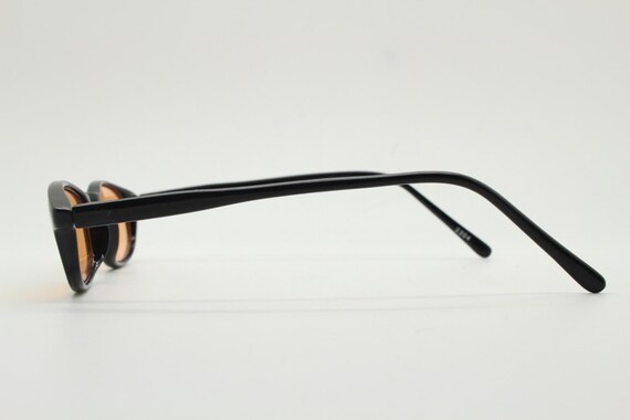 90s vintage rectangular acetate sunglasses. Black… - image 5