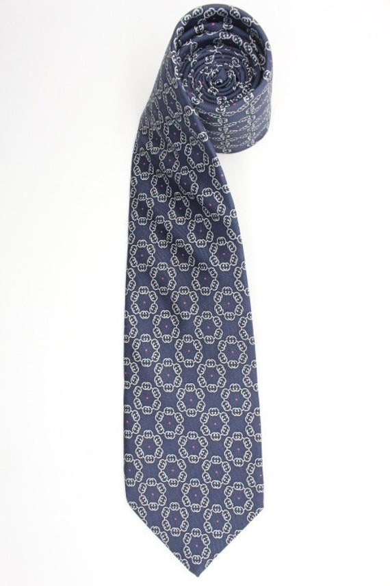 Gucci all silk neck tie made in Italy. Blue grey … - image 2