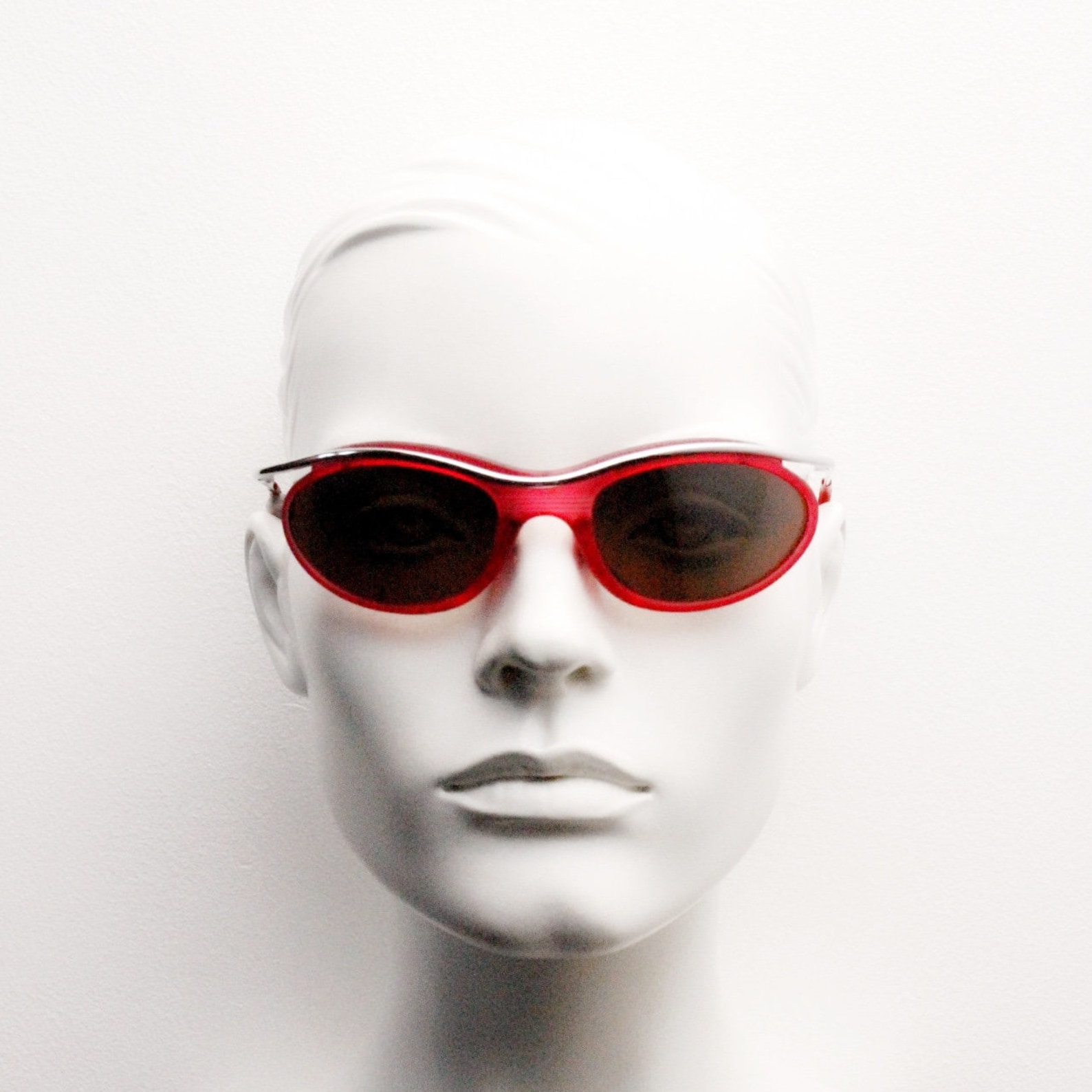Y2K Vintage Red Sunglasses. Suspended Wraparound Transparent Etsy