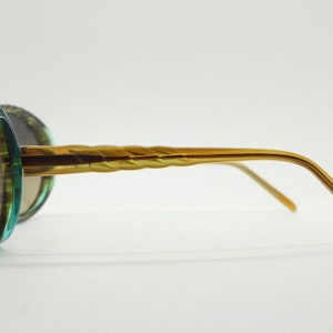 Christian Roth 90s vintage sunglasses model 14276 KH. Brown / green acetate 60s design bug eye with barley twist brow and graduating lenses image 5